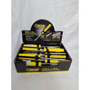 Steel Grip SLotted Screwdriver Counter Top Display, 1/4" x 4 (pk of 24) Magnetic